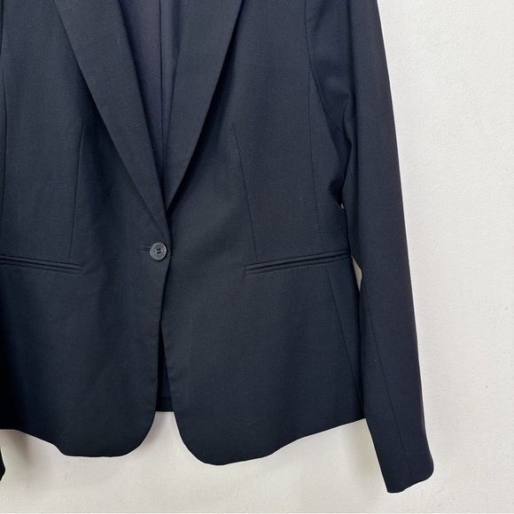 H&M Womens Medium Stretch Button Black Soft Blazer - Picture 5 of 13